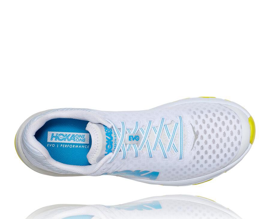 Zapatillas Running Hoka One One Mujer - Evo Carbon Rocket - Blancas - CGK743016